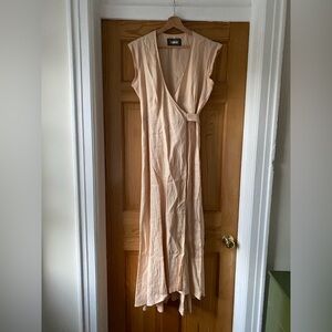 Reformation Linen Midi Wrap Dress